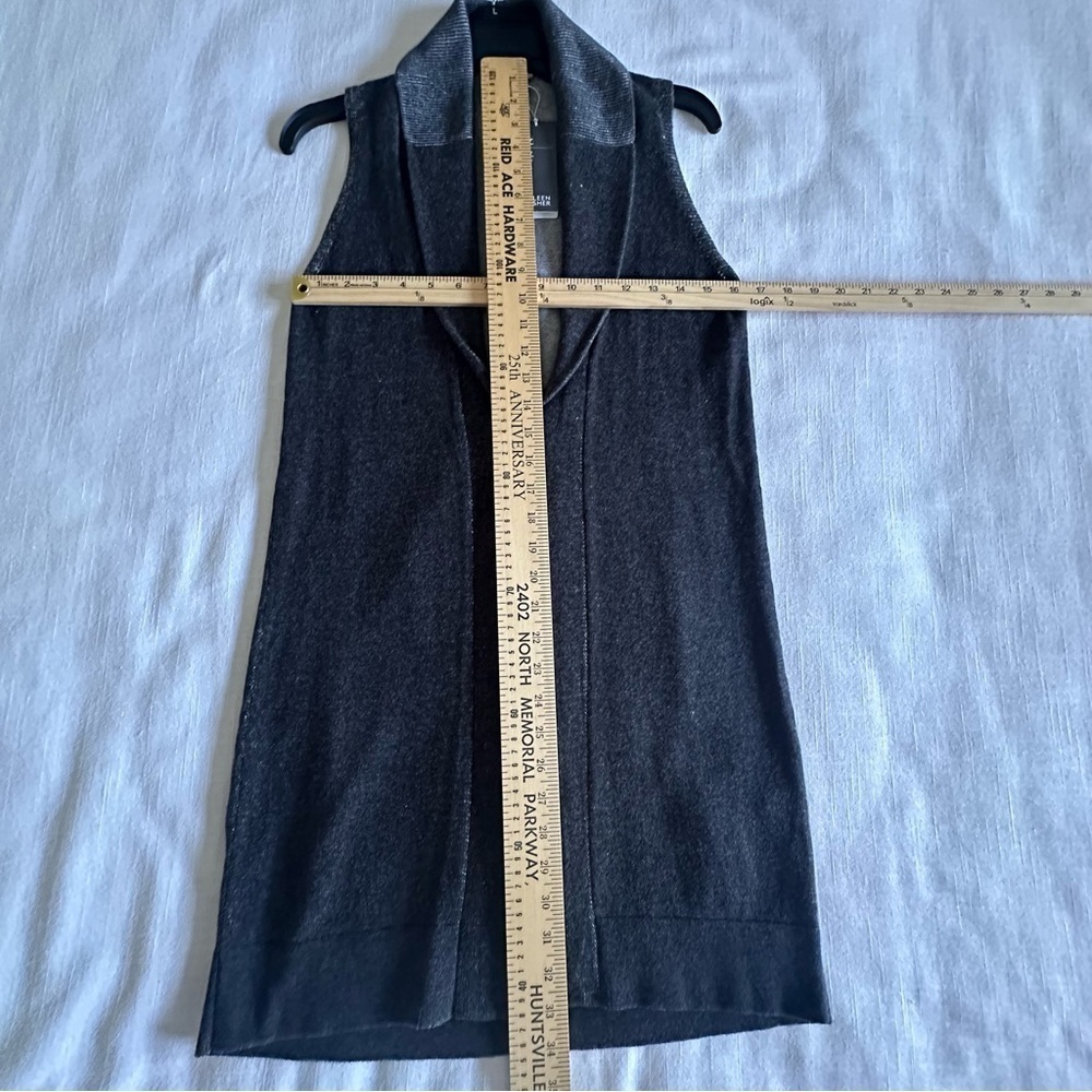 Eileen Fisher Sweater Vest Womens XXS Gray Plaited Organic Cotton Minimalist NWT - Picture 4 of 10